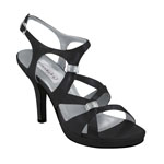 Dyeables Womens Claire Black Satin Platforms Prom and Evening Shoes