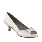Dyeables Womens Becky White Satin Pumps Wedding Shoes