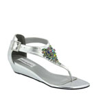 Dyeables Womens Cleo Silver Metallic Metalllic Sandals Prom and Evening Shoes