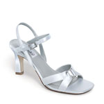 Dyeables Womens Majesty White Satin Sandals Wedding Shoes