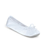 Dyeables Womens Finale White Satin Ballet Wedding Shoes