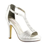 Dyeables Womens Riley White Satin Platforms Wedding Shoes