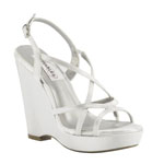 Dyeables Womens Dee White Satin Sandals Wedding Shoes