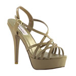 Dyeables Womens Cali Taupe PU Platforms Pageant Shoes