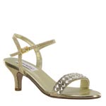 Dyeables Womens Sage Gold Metalllic Sandals Prom and Evening Shoes