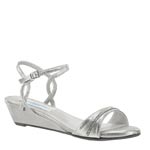 Dyeables Womens Mallory Silver Metalllic Sandals Prom and Evening Shoes