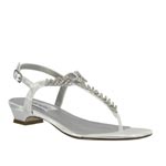 Dyeables Womens Sarah White Satin Sandals Wedding Shoes