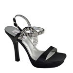 Dyeables Womens Jen Black Satin Sandals Prom and Evening Shoes