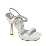 Dyeables Womens Jen White Satin Sandals Prom and Evening Shoes