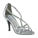 Dyeables Womens Josie Silver Metalllic Sandals Prom and Evening Shoes