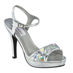 Dyeables Womens Kelly Silver Metalllic Sandals Prom and Evening Shoes