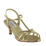 Dyeables Womens Lindsey Gold Metalllic Sandals Prom and Evening Shoes