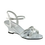 Dyeables Womens Peg Silver Metalllic Sandals Prom and Evening Shoes