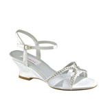 Dyeables Womens Peg White Metalllic Sandals Prom and Evening Shoes