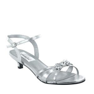 Dyeables Womens Penelope Silver Metallic Metalllic Sandals Prom and Evening Shoes
