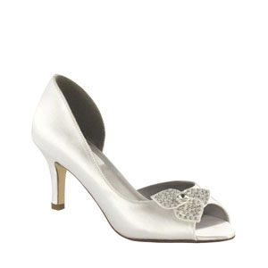 Dyeables Womens Tyra White Satin Pumps Wedding Shoes