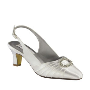 Dyeables Womens Ann White Satin Pumps Wedding Shoes