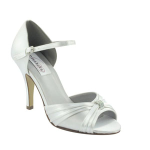 Dyeables Womens Nora White Satin Platforms Wedding Shoes
