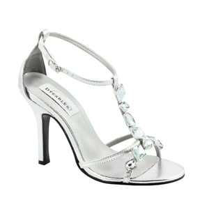 Dyeables Womens Kenzie Silver Metallic Metalllic Sandals Prom and Evening Shoes