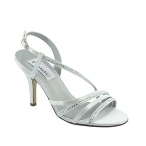 Dyeables Womens Jo White Satin Sandals Wedding Shoes