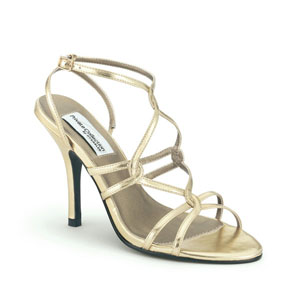 Dyeables Womens Runway Gold Metalllic Sandals Prom and Evening Shoes