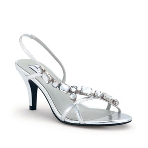 Dyeables Womens Cheryl Silver Beaded Sandals Prom and Evening Shoes