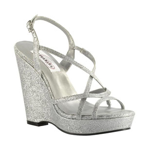 Dyeables Womens Dee Silver glitter Glitter Sandals Prom and Evening Shoes