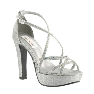 silver strappy platform heels