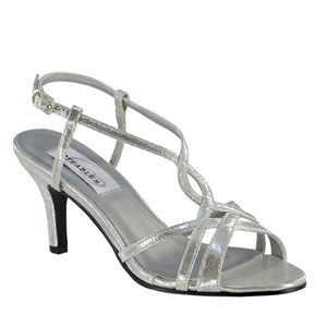 Dyeables Womens Elvira Silver Metalllic Sandals Prom and Evening Shoes