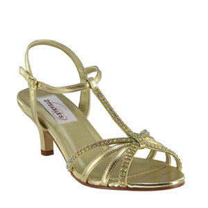 Dyeables Womens Lindsey Gold Metalllic Sandals Prom and Evening Shoes