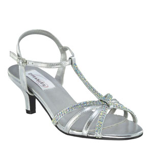 Dyeables Womens Lindsey Silver Metalllic Sandals Prom and Evening Shoes