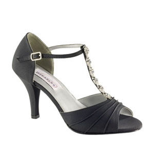 Dyeables Womens Makayla Black Satin Sandals Wedding Shoes