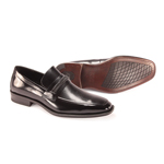 Giorgio Venturi Mens 6479 Black Leather Slip On Dress Shoes