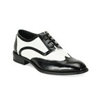 Giorgio Venturi Mens 6557 Black/White Leather Oxford Dress Shoes