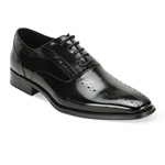 Giovanni Mens ALFO Black Leather Oxford Dress Shoes