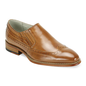 Giovanni Mens ARMO Tan Leather Slip On Dress Shoes