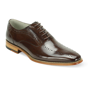 Giovanni Mens ALFO Chocolate Leather Oxford Dress Shoes