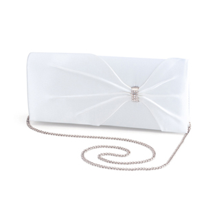 Dyeables Womens 1805 White Satin   Wedding Handbags