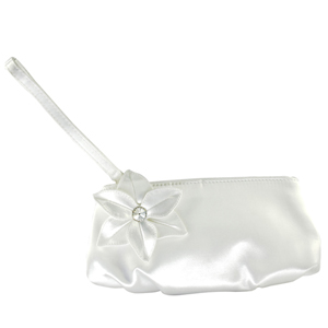 Touch Ups Womens Hazel White Satin Wedding Handbags