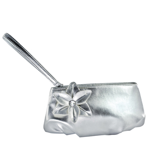 Touch Ups Womens Hazel Silver Satin Wedding Handbags