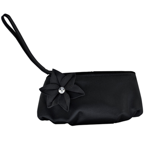 Touch Ups Womens Hazel Black Satin Wedding Handbags