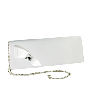 Touch Ups Womens Heather White Satin Wedding Handbags