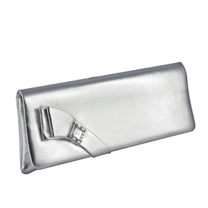 Touch Ups Womens Heather Silver Satin Wedding Handbags