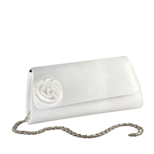 Touch Ups Womens Casey White Satin Wedding Handbags