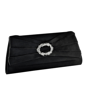 Touch Ups Womens Noelle Black Satin Wedding Handbags