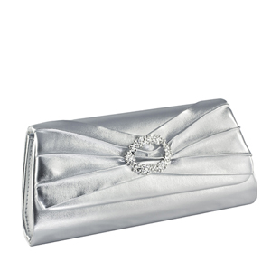 Touch Ups Womens Noelle Silver Satin Wedding Handbags