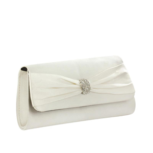Touch Ups Womens Brandy White Satin Wedding Handbags