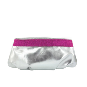 Touch Ups Womens Emily Silver/Fuchsia Synthetic Evening and Prom Handbags