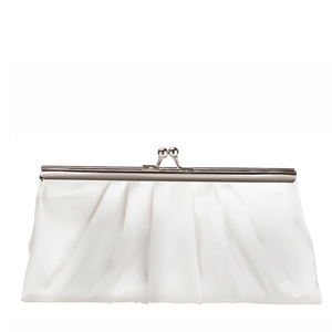 Touch Ups Womens Avery White Satin Wedding Handbags