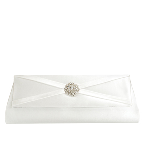 Touch Ups Womens Carson White Satin Wedding Handbags